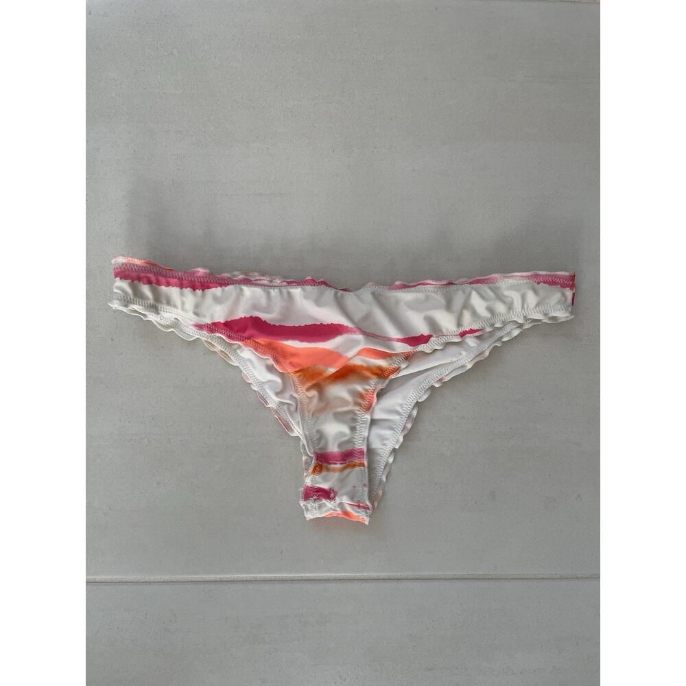 L Space by Monica Wise Swim Bikini Bottom Print Ruffled Swimwear